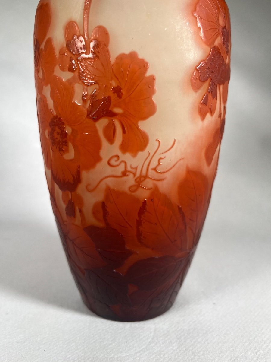 émile Gallé Vase With Japanese Apple Trees With “japanese” Signature, Art Nouveau -photo-3
