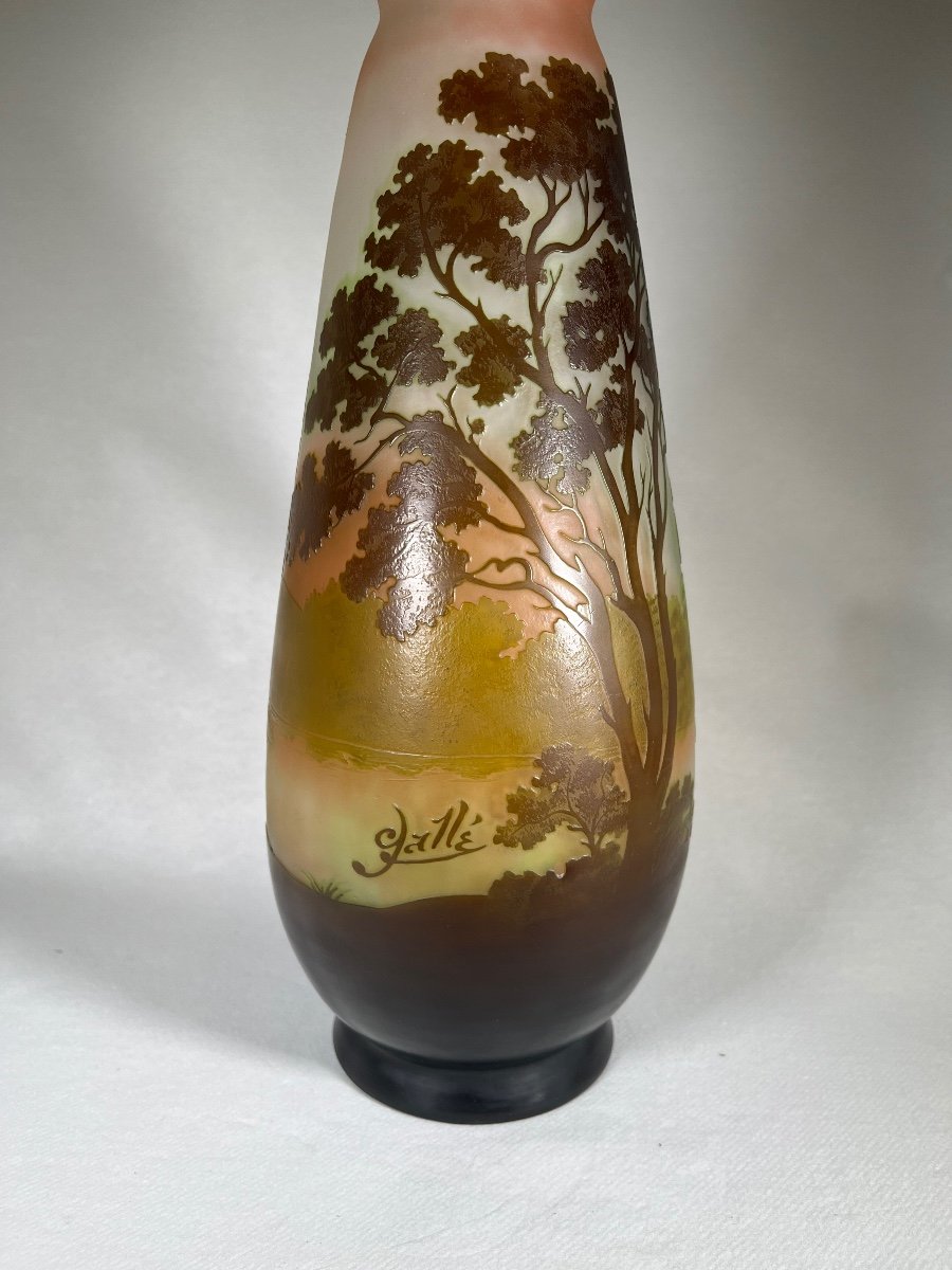 émile Gallé - Large Acid-cleared Multilayer Glass Vase 40 Cm, Art Nouveau -photo-3