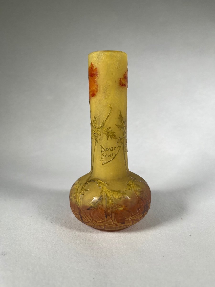 Daum Nancy Soliflore “poppy” Vase, Art Nouveau -photo-1
