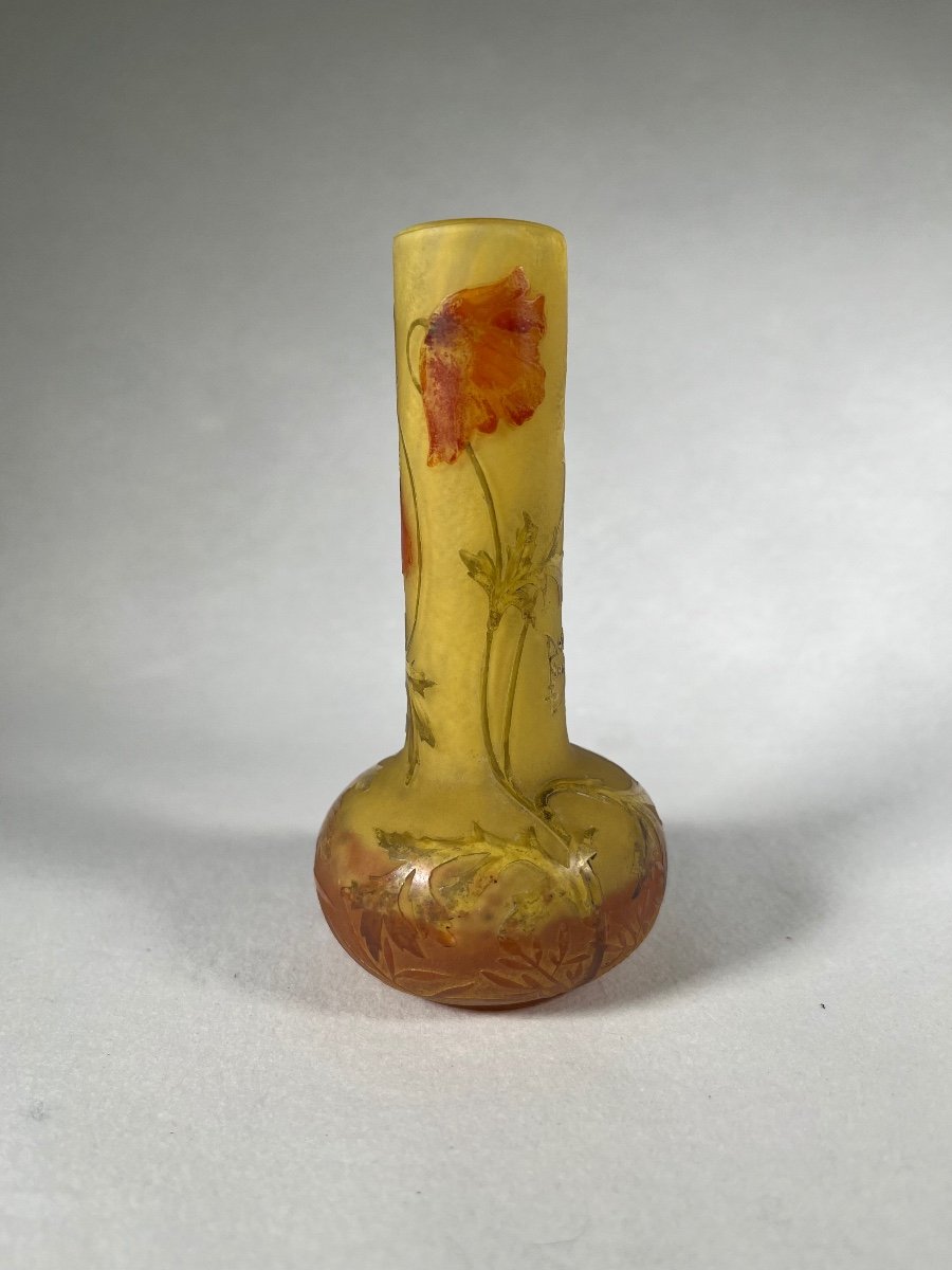 Daum Nancy Soliflore “poppy” Vase, Art Nouveau -photo-2