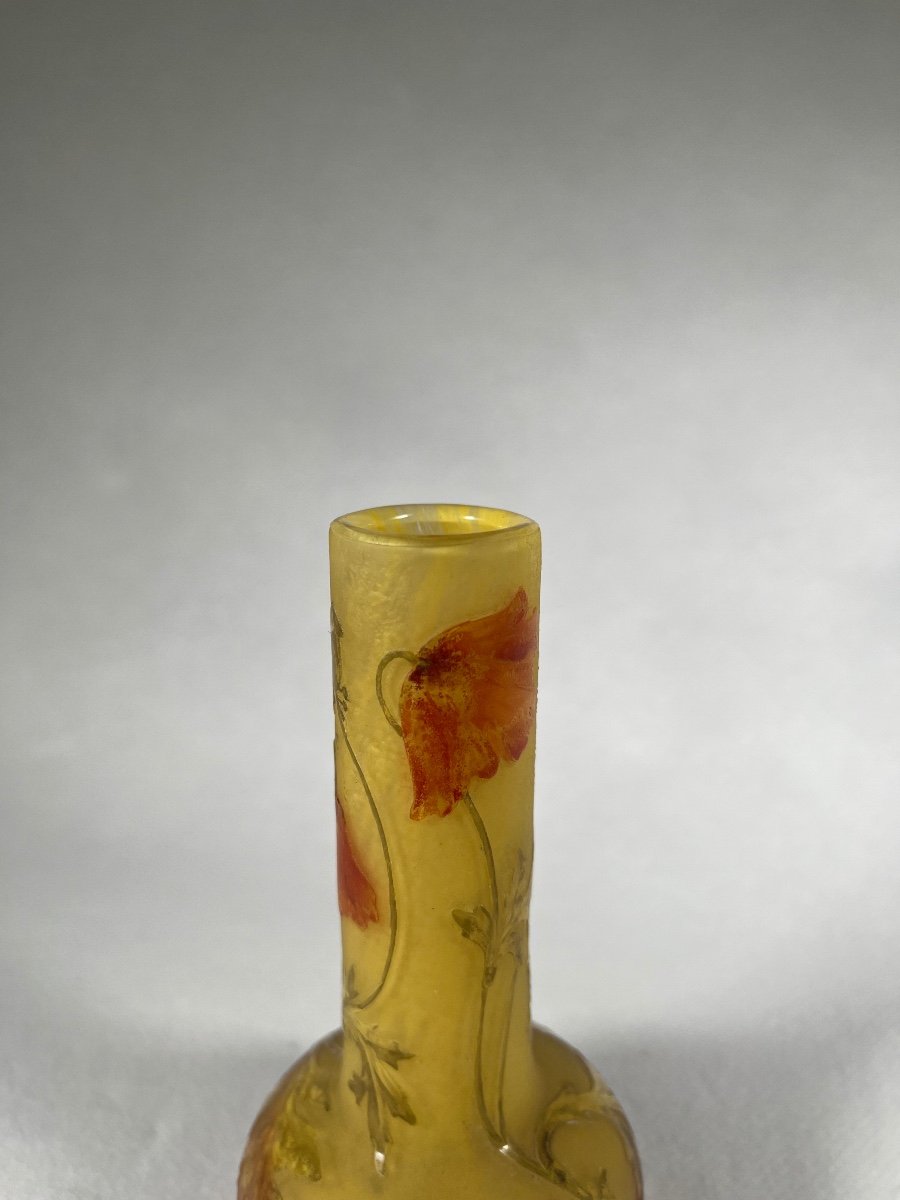 Daum Nancy Soliflore “poppy” Vase, Art Nouveau -photo-4