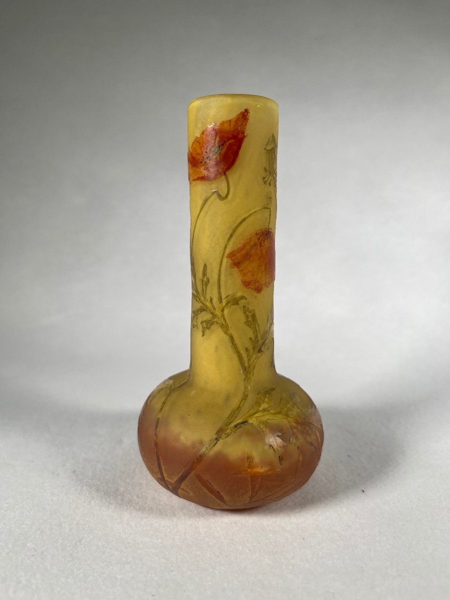 Daum Nancy Soliflore “poppy” Vase, Art Nouveau 