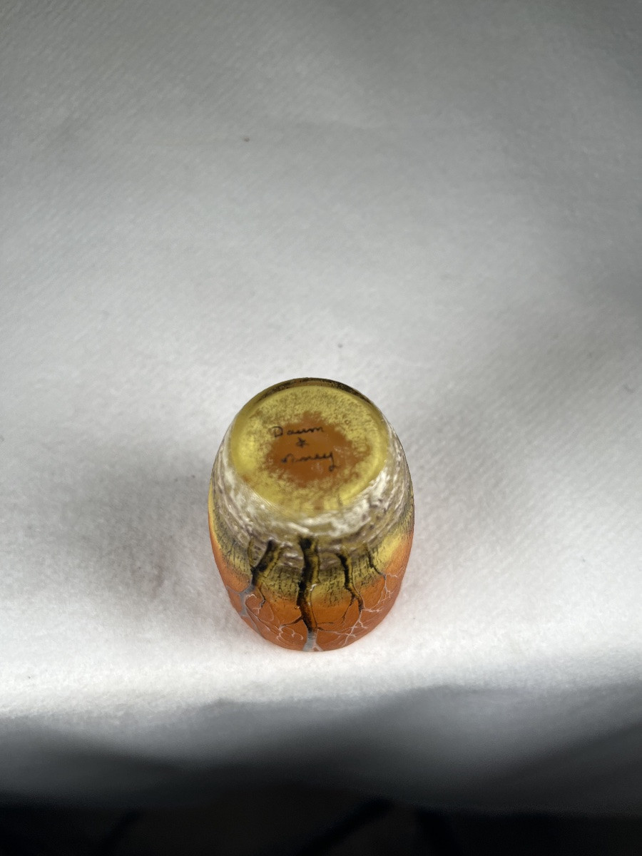 Vase Petit Verre Daum Nancy Paysage « Neige »-photo-4