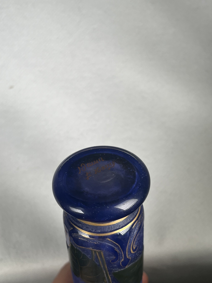 Vase Daum Cylindrique Nancy « Violettes »-photo-3