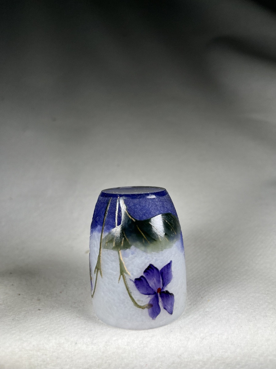 Vase Petit Verre Daum Nancy « Violettes »-photo-4