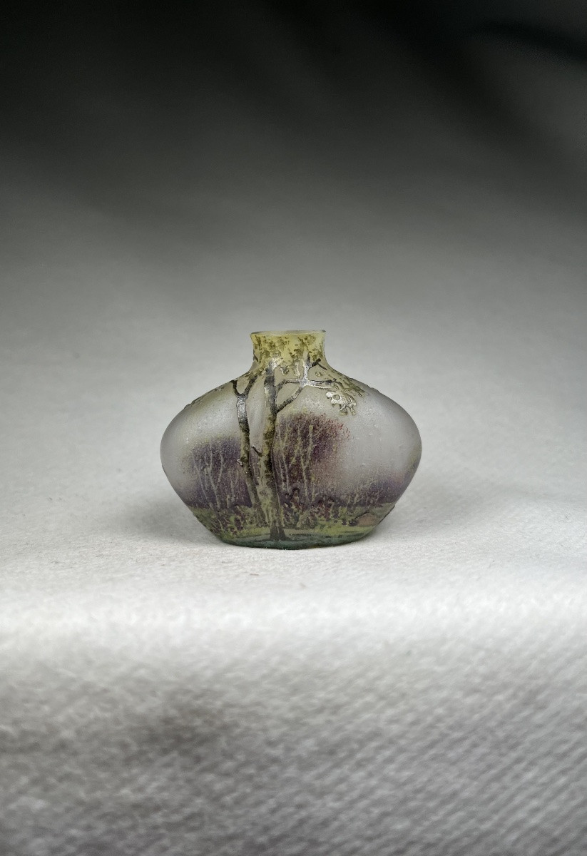 Vase Miniature Daum Nancy Paysage « Automne »-photo-1