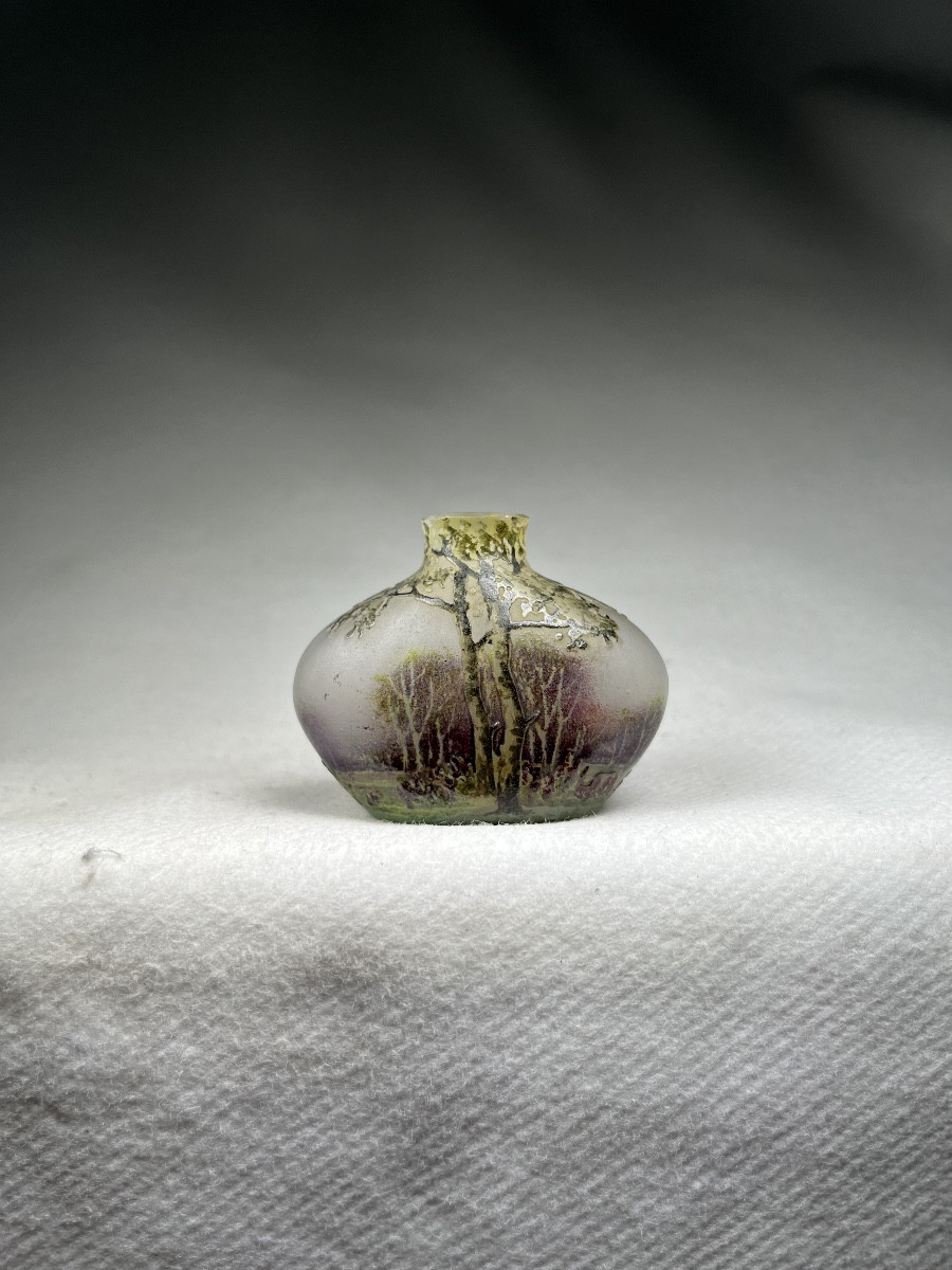 Vase Miniature Daum Nancy Paysage « Automne »