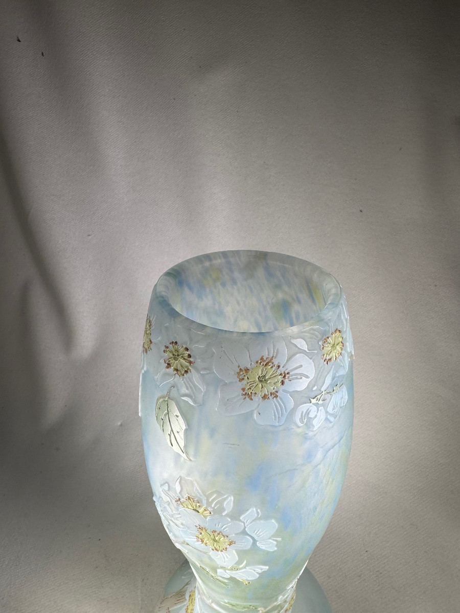 Legras Vase "japanese Apple Trees", émile Gallé Period-photo-4