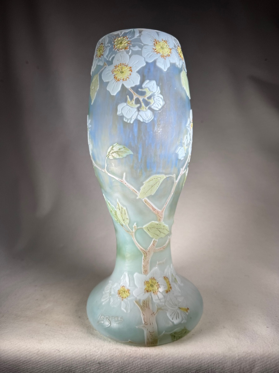 Legras Vase "japanese Apple Trees", émile Gallé Period