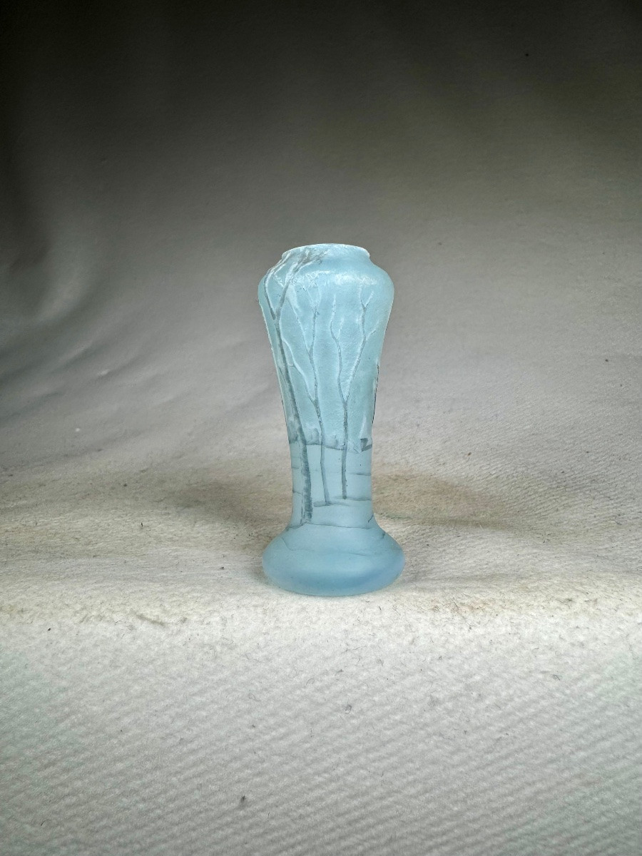 Vase Daum Nancy « Paysage Hollandais » Art Nouveau-photo-2