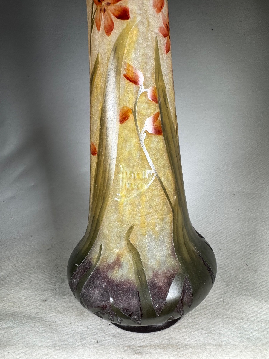 Vase Daum Nancy « Lis des Cafres »-photo-3