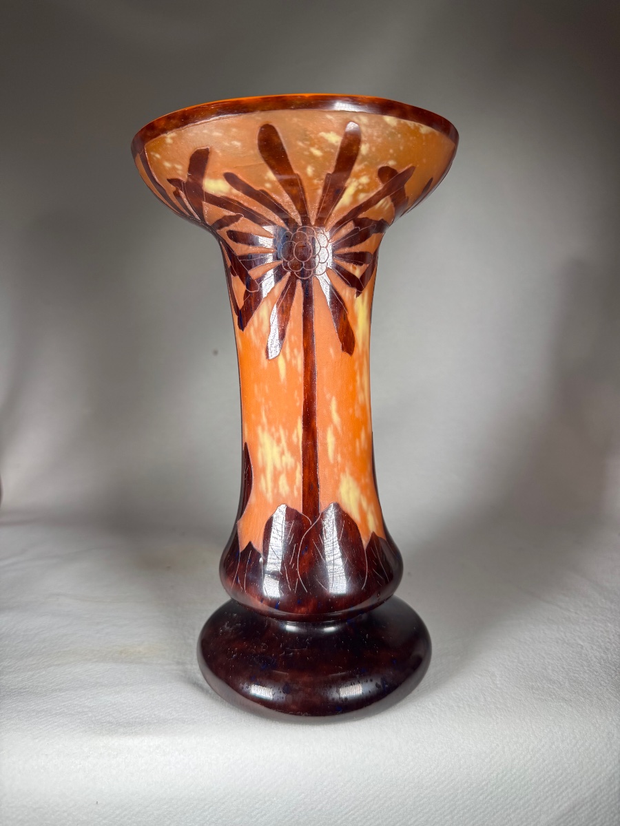 Schneider, Charder Vase - French Glass “cocotier” Art Deco
