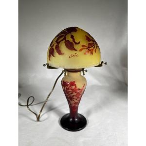 émile Gallé Mushroom Lamp With Jasmine Decor, Art Nouveau