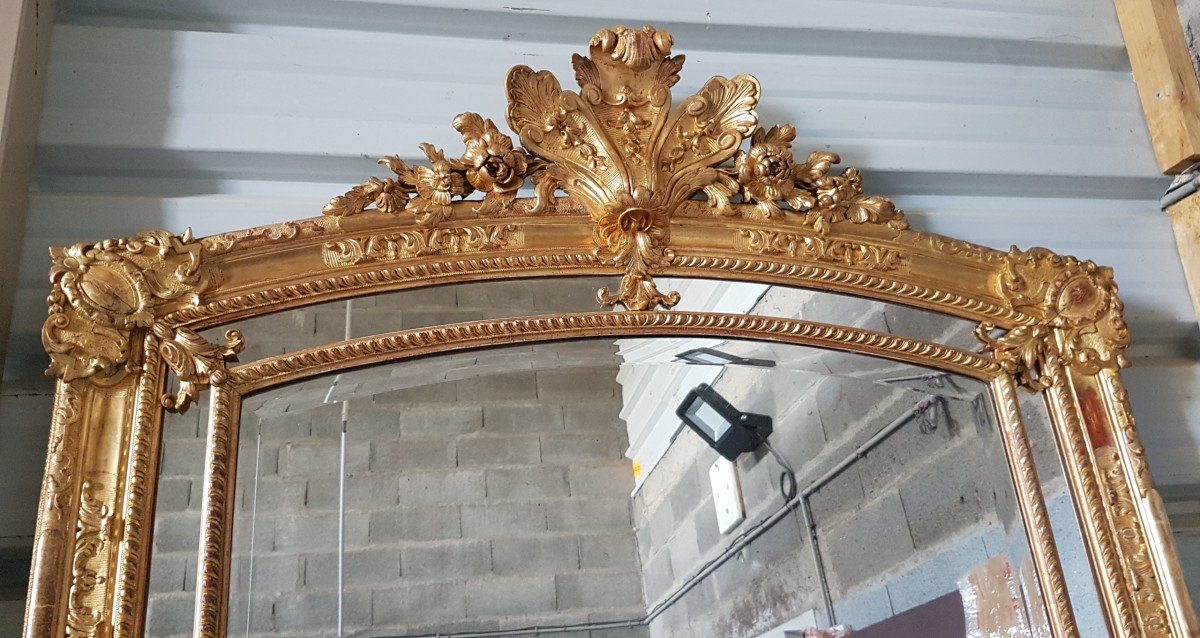 Dore Wood Mirror With Parclose Napoleon III Period Louis XIV Style-photo-2