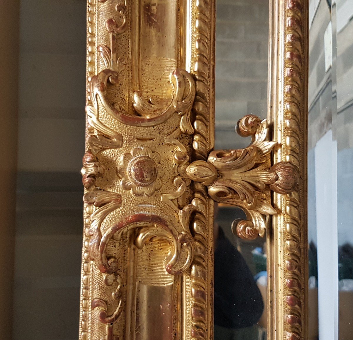 Dore Wood Mirror With Parclose Napoleon III Period Louis XIV Style-photo-3