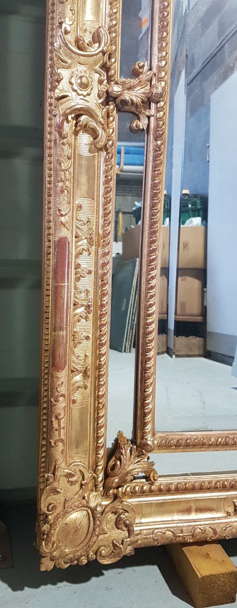 Dore Wood Mirror With Parclose Napoleon III Period Louis XIV Style-photo-3