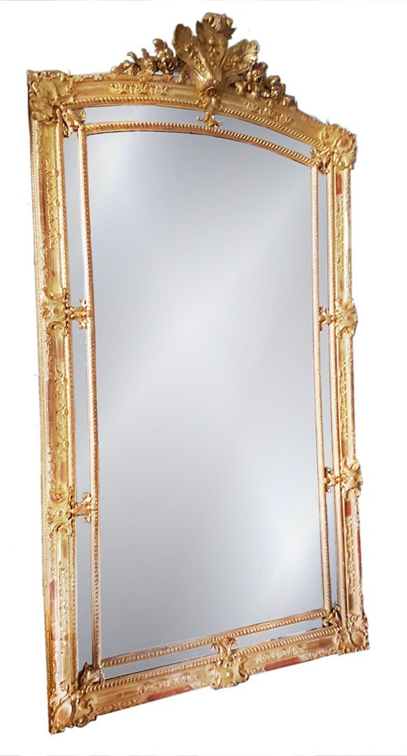 Dore Wood Mirror With Parclose Napoleon III Period Louis XIV Style