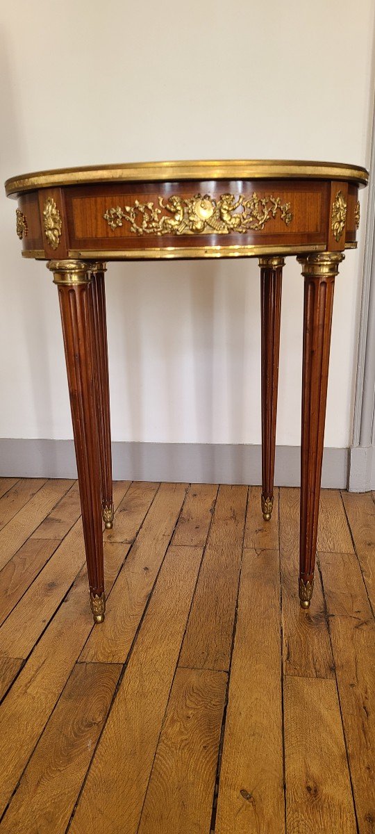  Louis XVI Marble Pedestal Table Brocatelle-photo-1