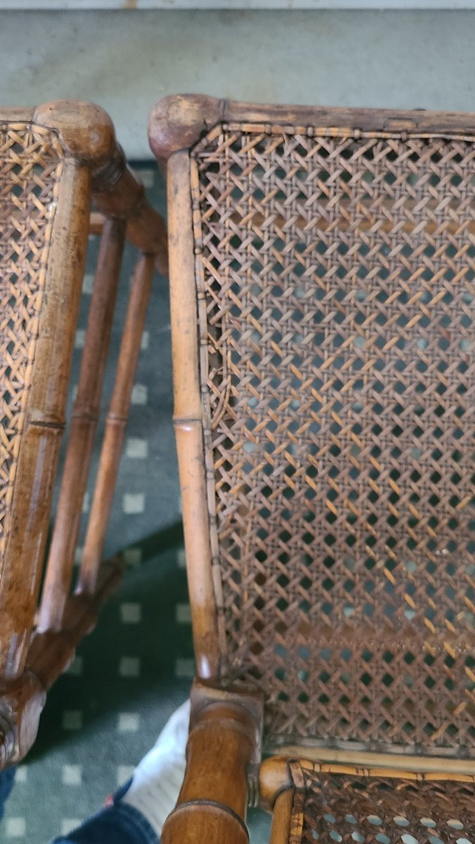 Chaises facon bambou et cannage 1900-photo-2
