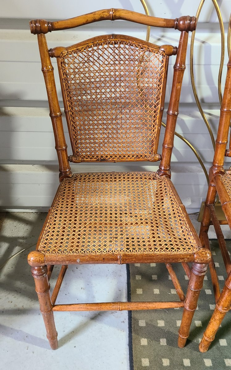 Chaises facon bambou et cannage 1900-photo-3