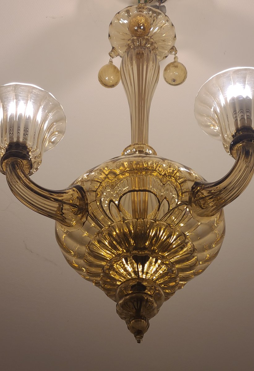 Murano Chandelier By Vittorio Zecchin 1920/1925-photo-3