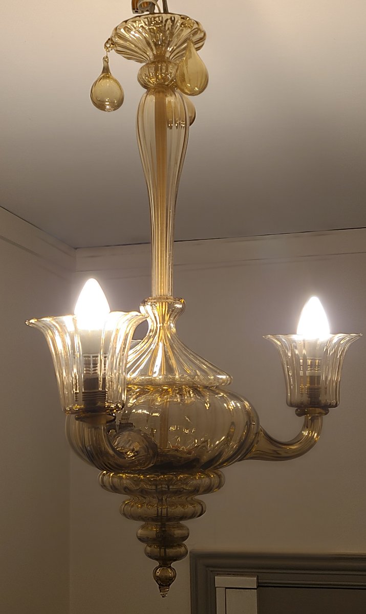 Murano Chandelier By Vittorio Zecchin 1920/1925-photo-4