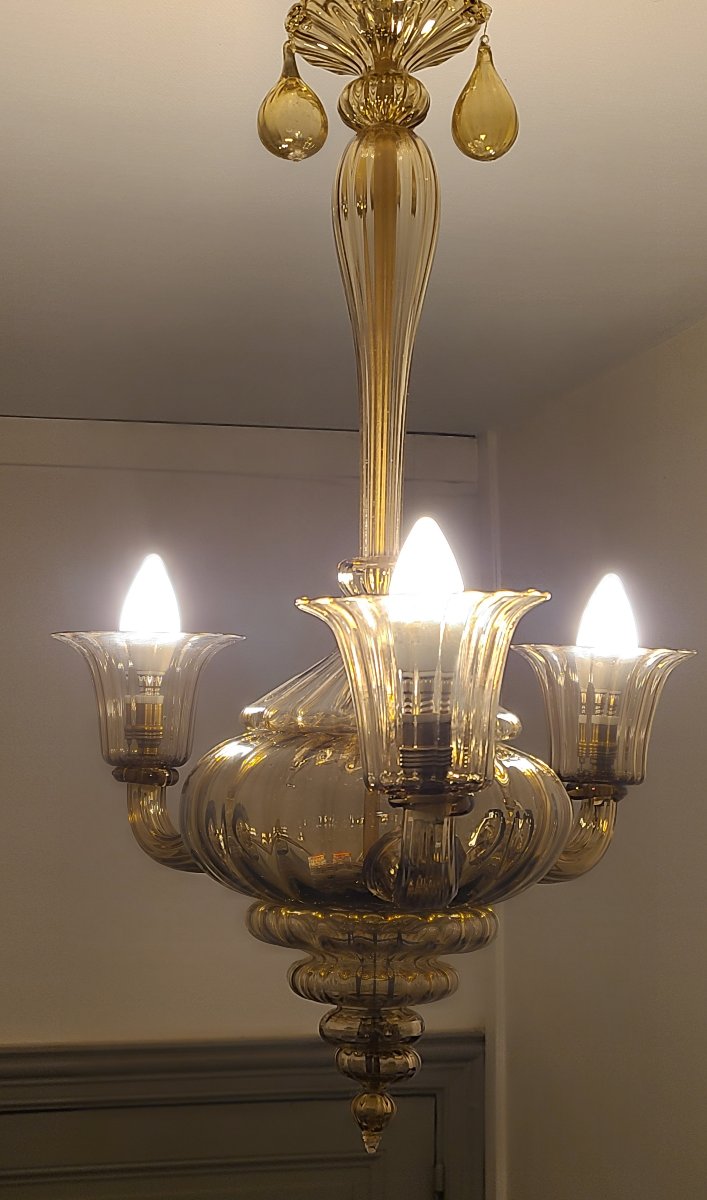 Murano Chandelier By Vittorio Zecchin 1920/1925-photo-5