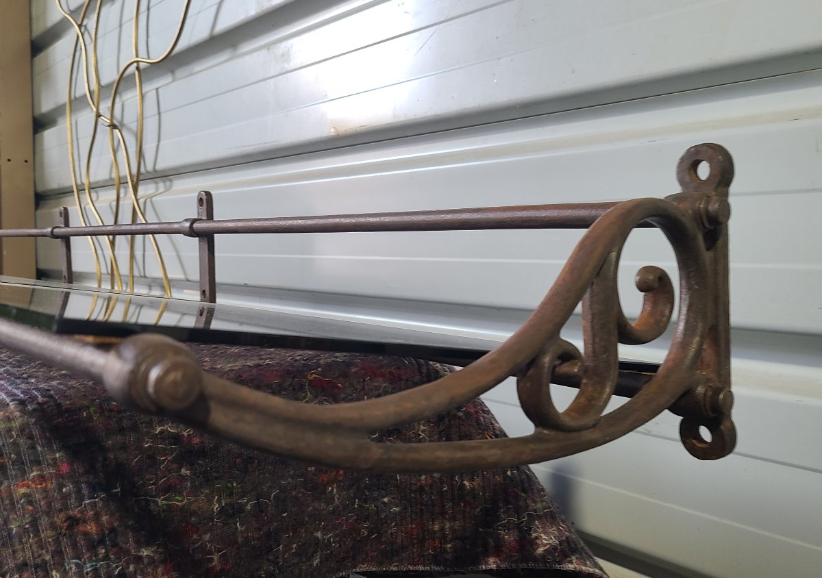 ETAGERE FONTE ET ACIER 1900 EN PAIRE-photo-2