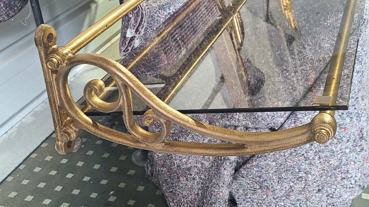 ETAGERE FONTE ET ACIER 1900 EN PAIRE-photo-5