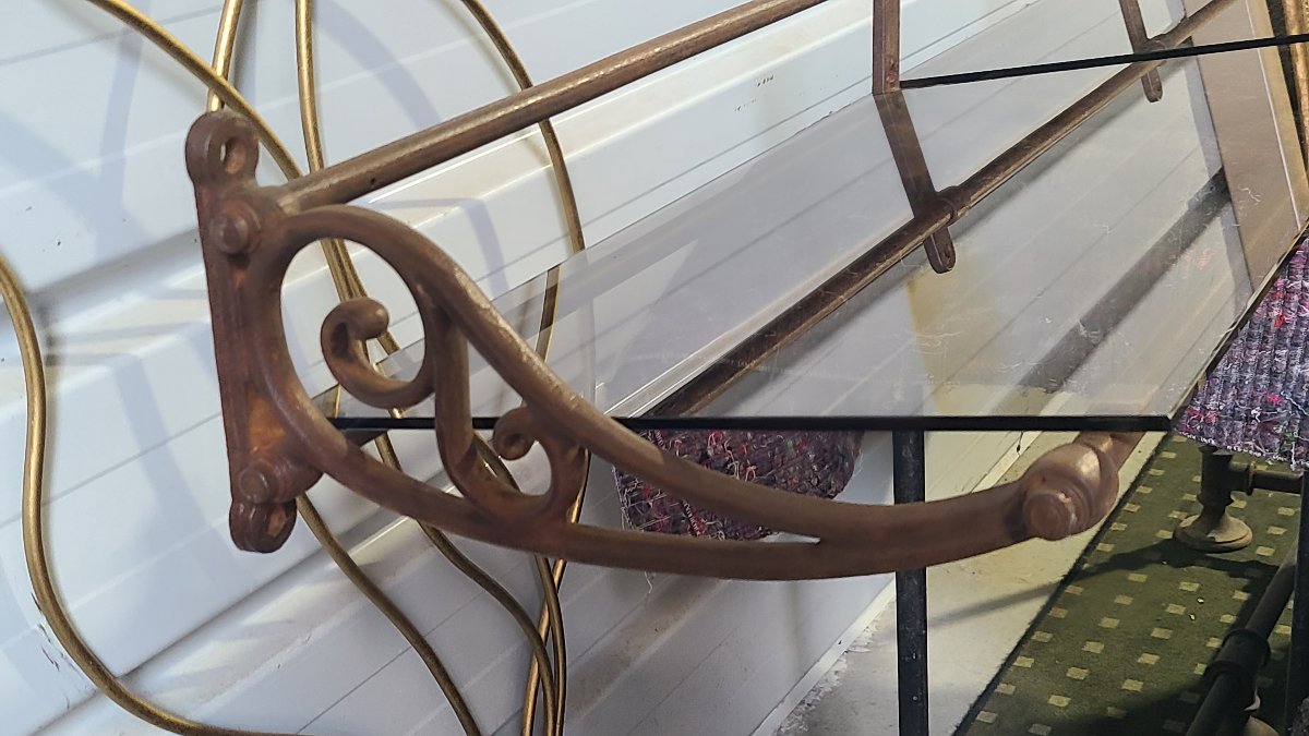 ETAGERE FONTE ET ACIER 1900 EN PAIRE-photo-6