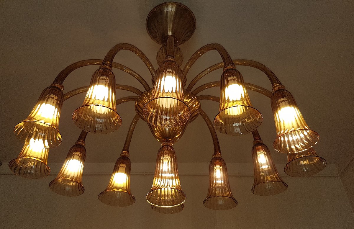  LUSTRE OVALE MURANO VENINI-photo-4