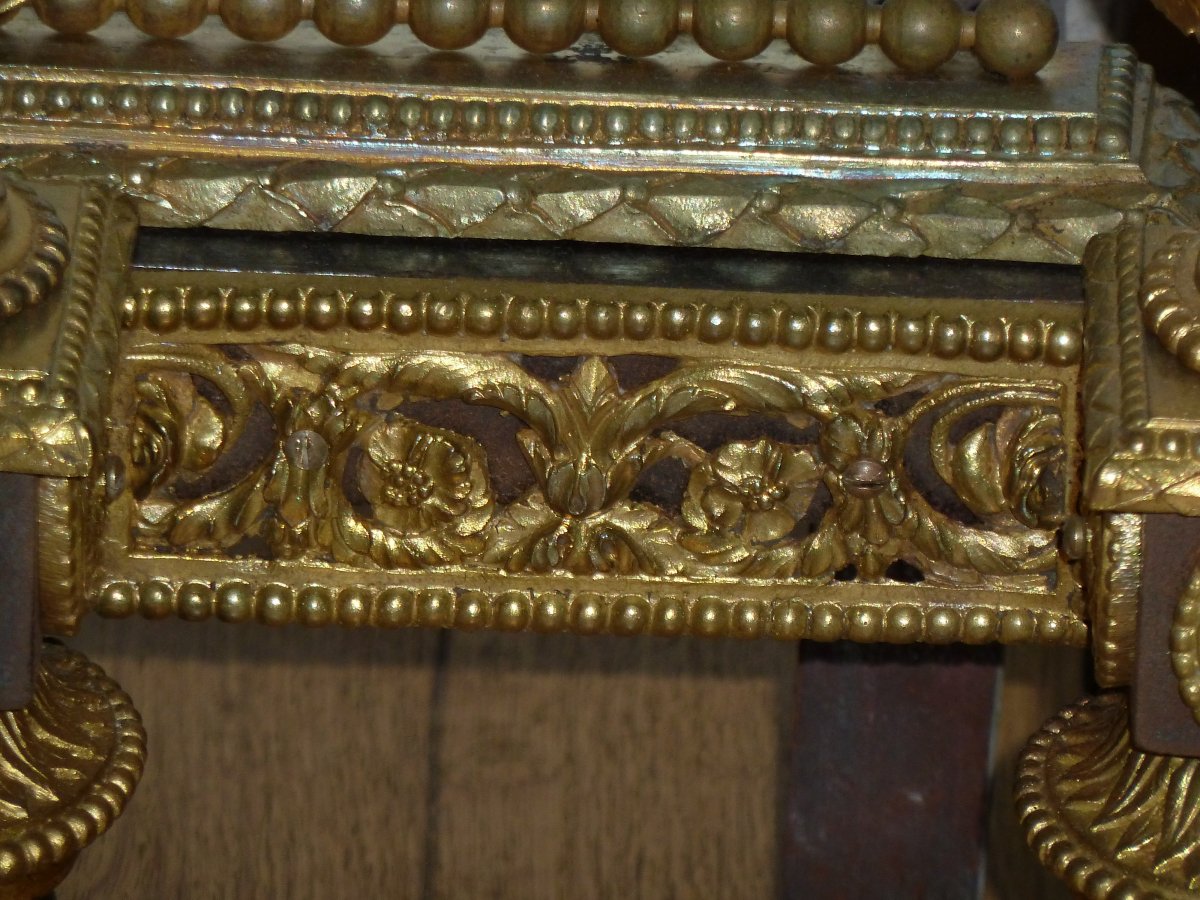Paire De Chenet Bronze Style Louis XVI-photo-4