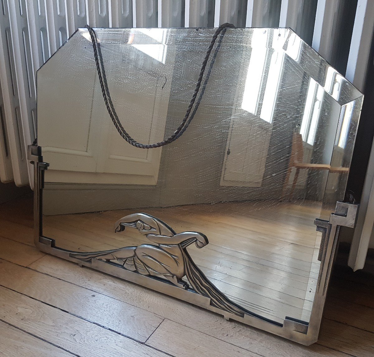 Art Deco Silver Bronze Mirror