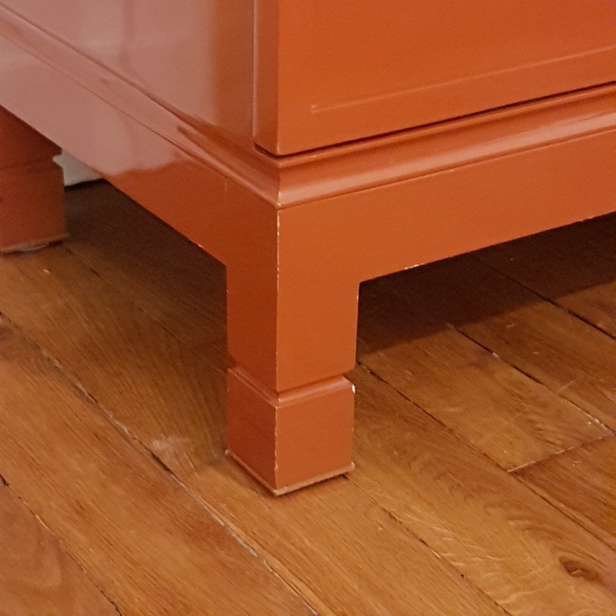 COMMODE LAQUEE ROUGE ROUILLE 1970-photo-1