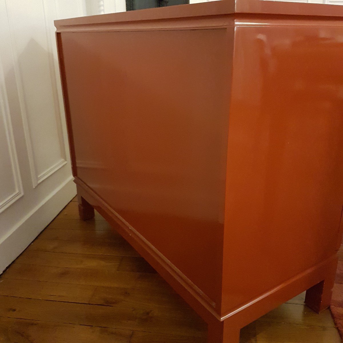 COMMODE LAQUEE ROUGE ROUILLE 1970-photo-4