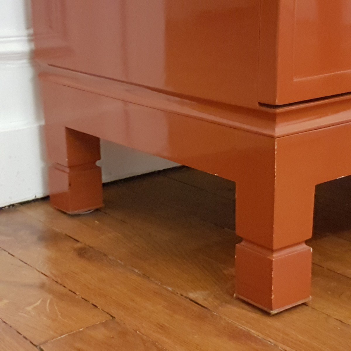 COMMODE LAQUEE ROUGE ROUILLE 1970-photo-6