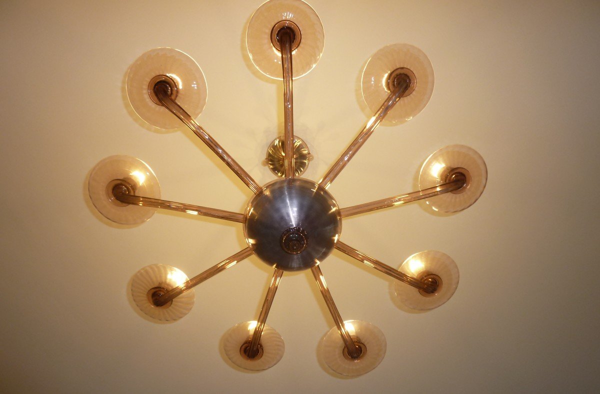 Murano Art Deco Chandelier 1930-photo-2