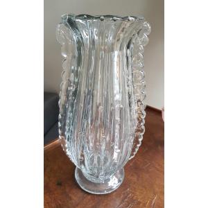 Art Deco Murano Glass Vase Attributed To Barovier & Toso, 1930s