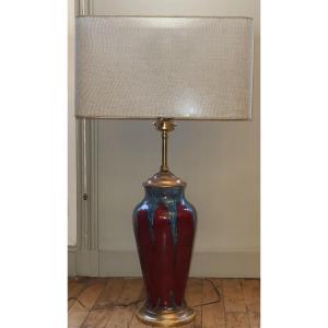 Lampe Grès  1950 Glaçure Rouge 