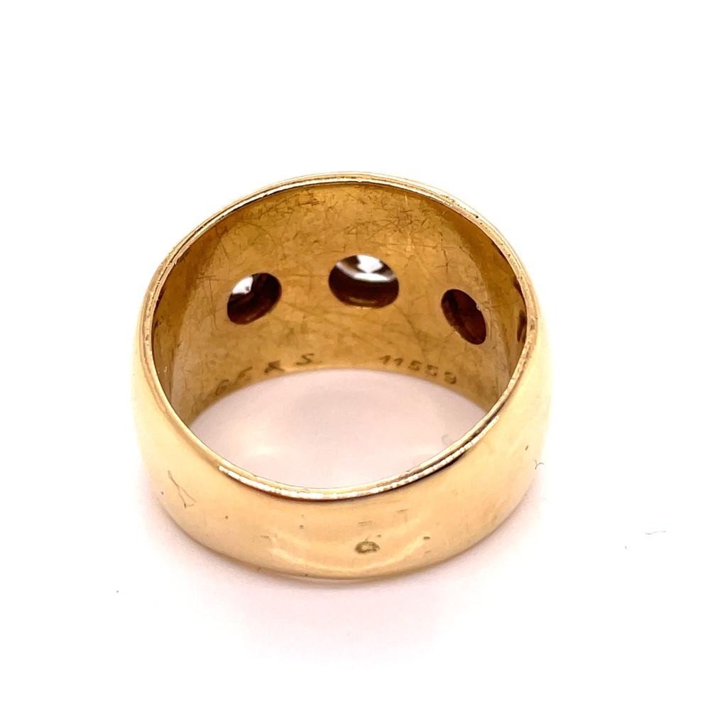 Ring Bangle Yellow Gold 3 Diamonds-photo-3