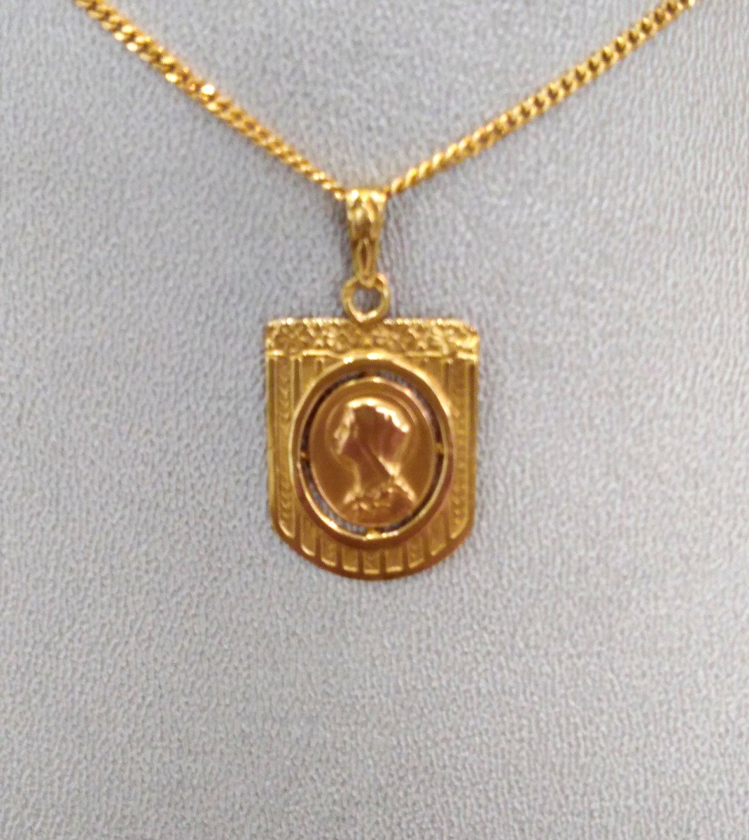 Médaille Vierge Art-nouveau Or Jaune-photo-2