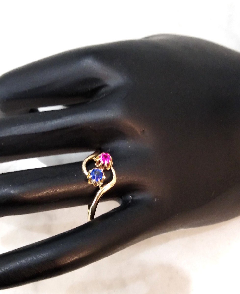 Bague Ancienne Toi Et Moi Or Jaune-photo-2