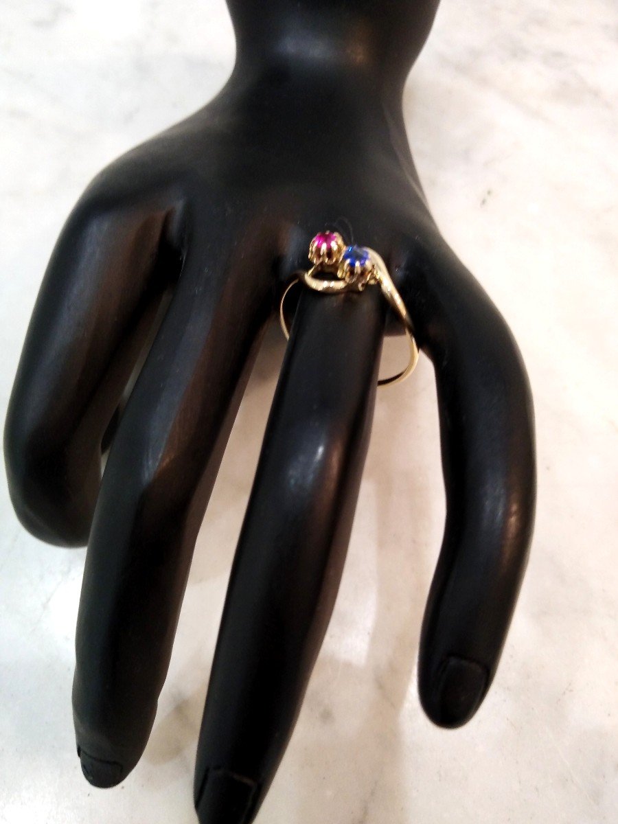 Bague Ancienne Toi Et Moi Or Jaune-photo-3