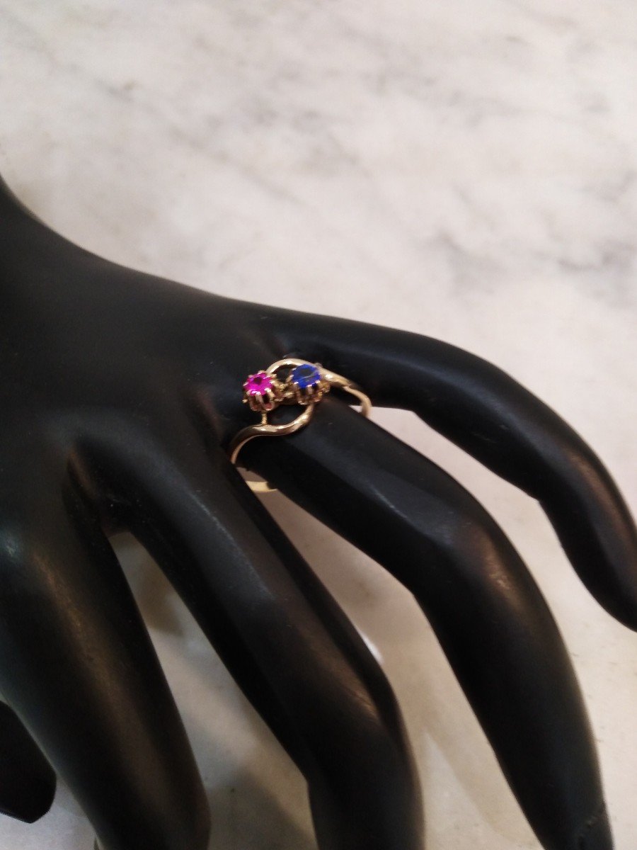 Bague Ancienne Toi Et Moi Or Jaune-photo-5