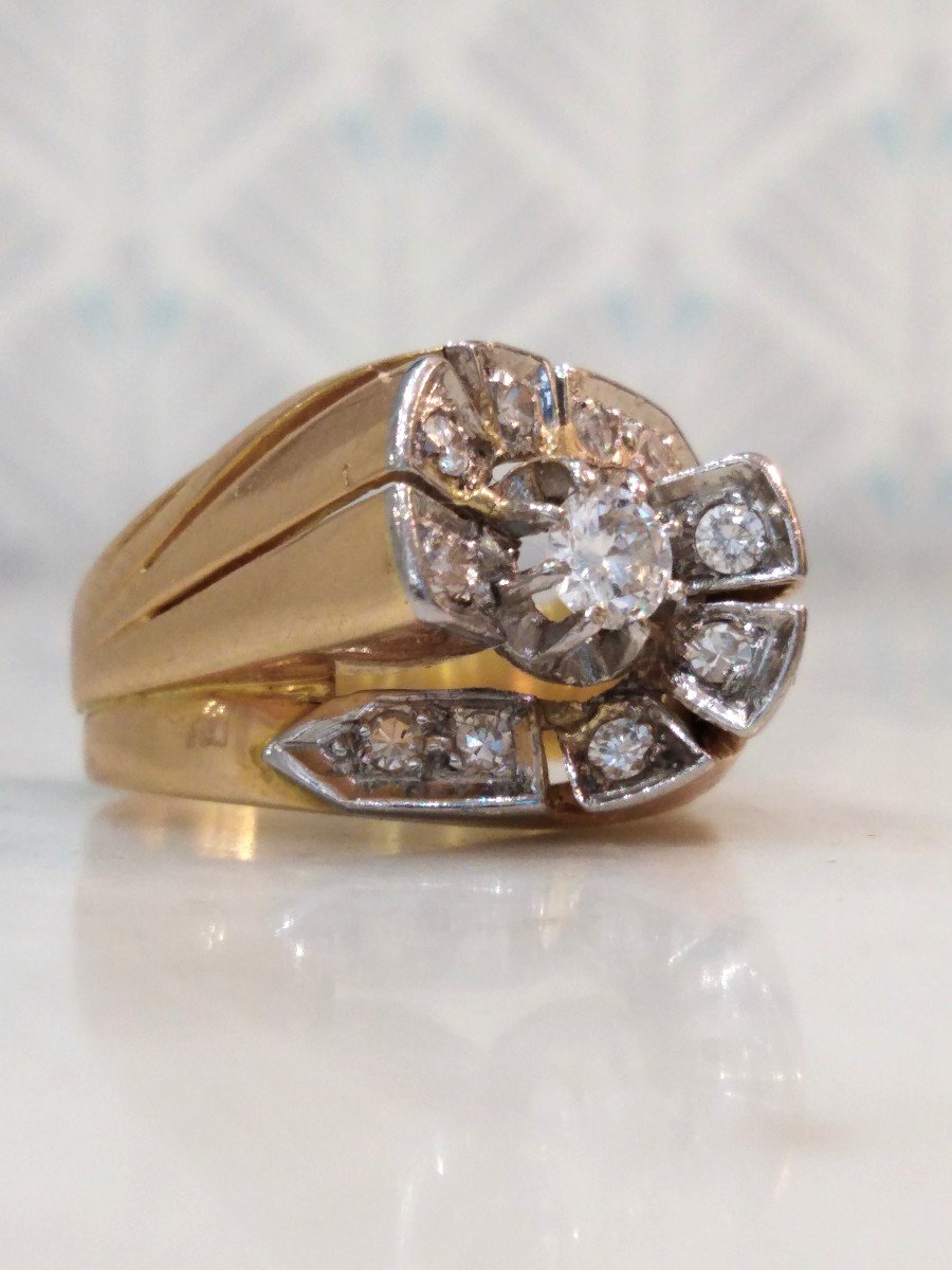 Tourbillon Ball Ring Rose Gold Diamonds-photo-1