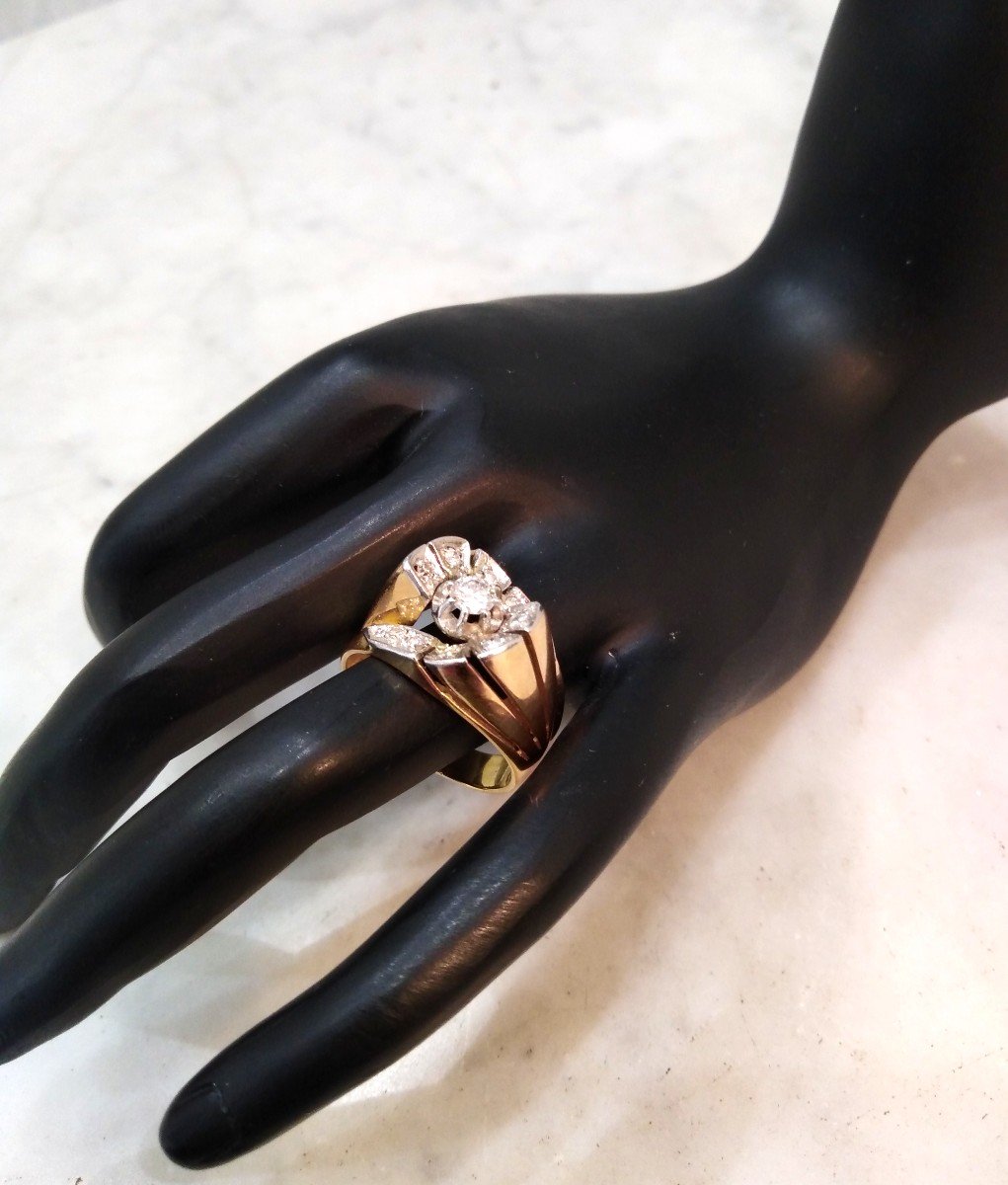 Tourbillon Ball Ring Rose Gold Diamonds-photo-3