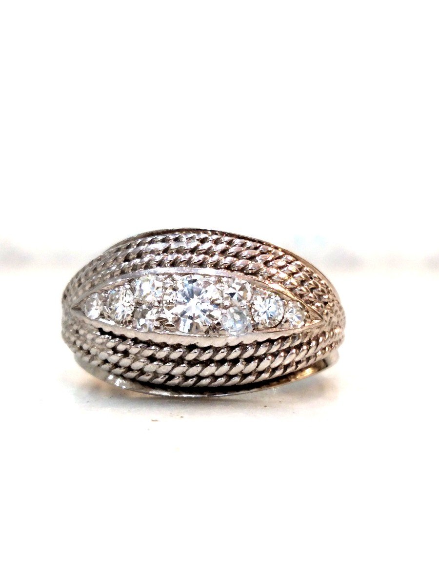 Bague Rivière Or Blanc Diamants