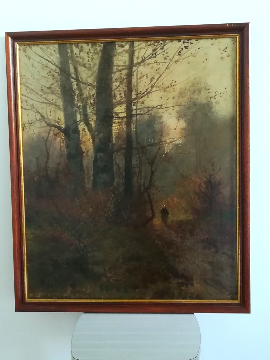 Oil On Canvas Woman In The Forest Edouard Gerard-photo-4