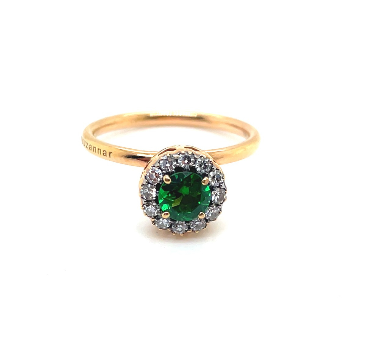 Selim Mouzannar Ring Rose Gold Garnet Tsavorite Diamonds