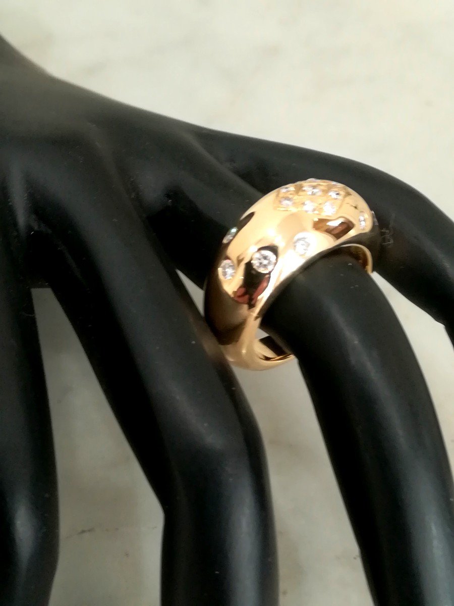 Yellow Gold Diamond Bangle Ring-photo-4
